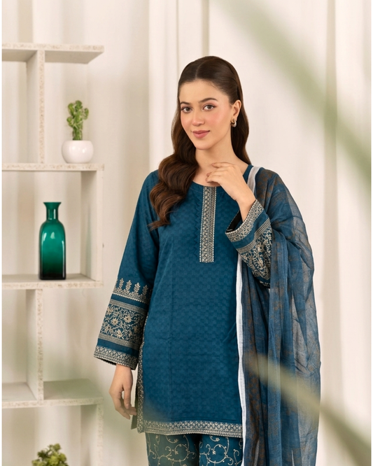 Elegant Cotton Lawn 3PC Summer Outfit