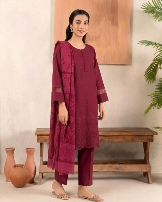 Elegant Cotton Lawn 3PC Summer Outfit