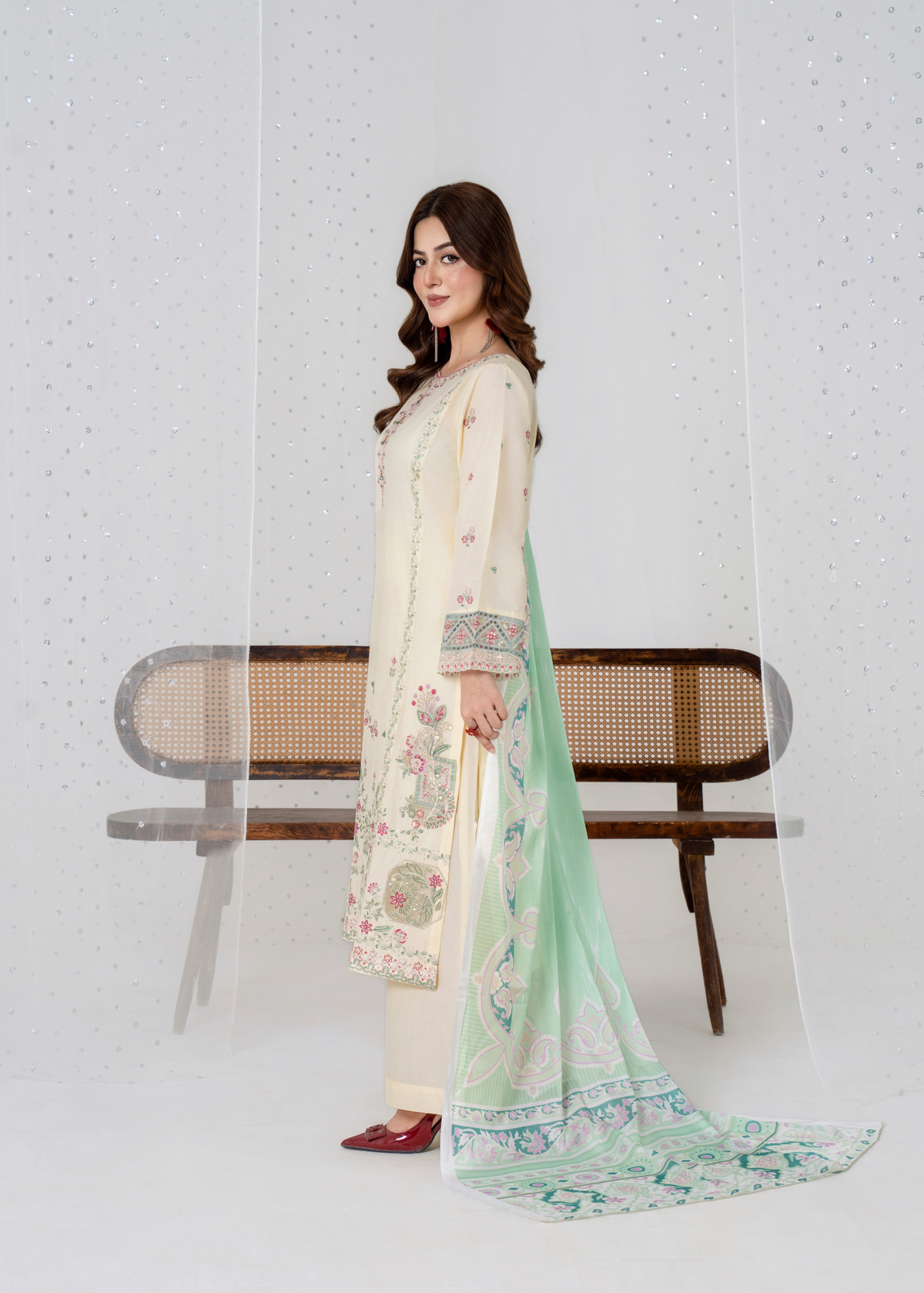 Luxury Embroidered 3PC Lawn Stitched Summer Suit