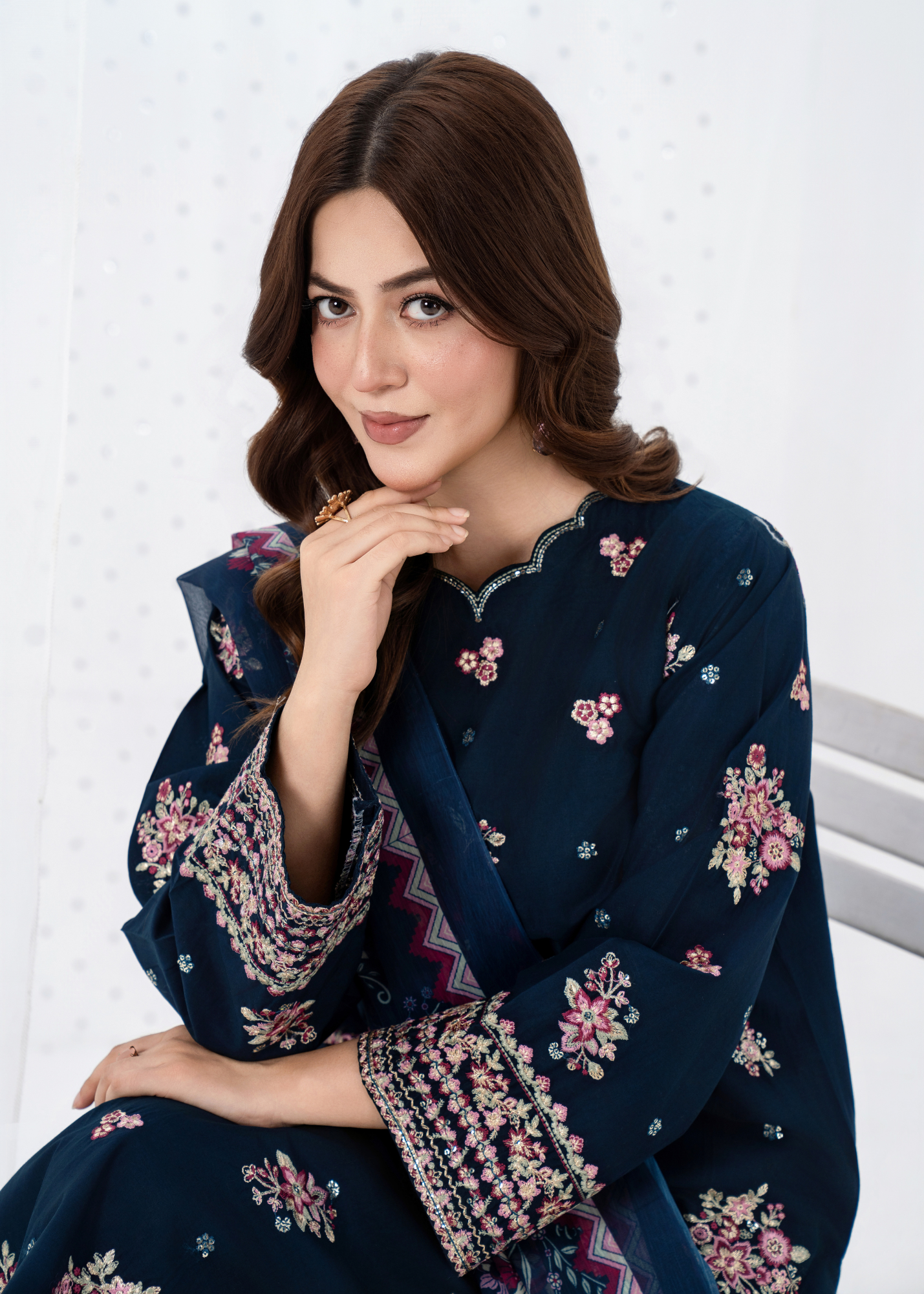 Luxury Embroidered 3PC Lawn Stitched Summer Suit