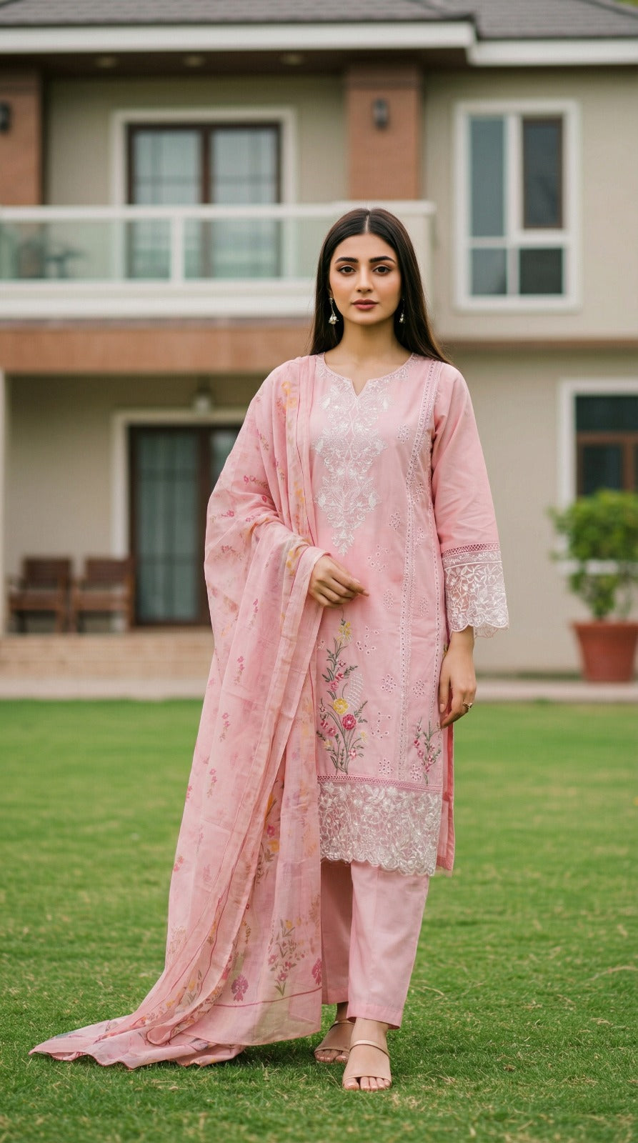 Summer Embroidered Lawn 3PC Suit