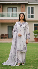 Embroidered Cotton Lawn 3 PC Set