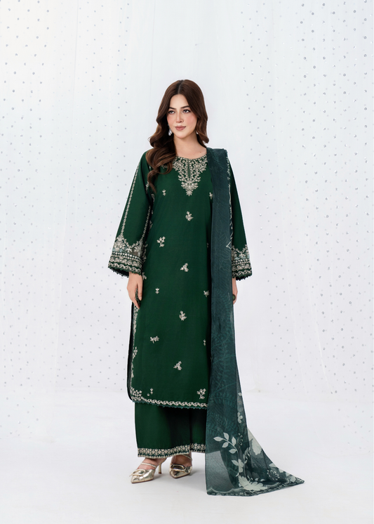 Luxury Embroidered 3PC Lawn Stitched Summer Suit