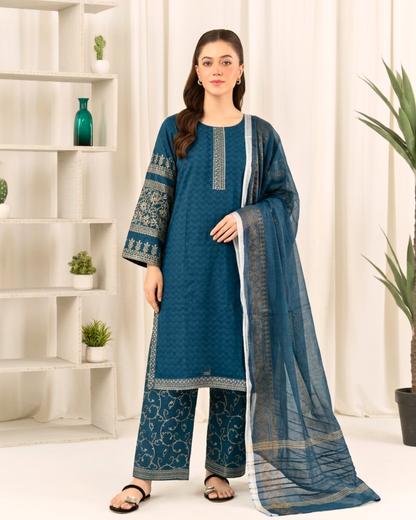 Elegant Cotton Lawn 3PC Summer Outfit