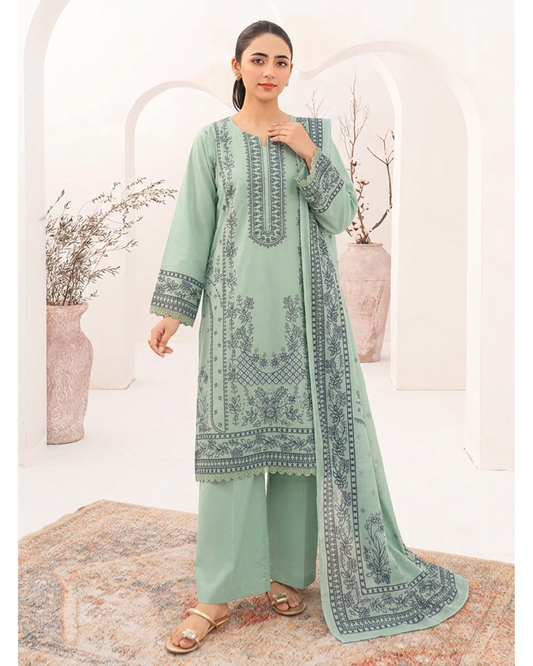 Elegant Summer 3PC Embroided Lawn Suit