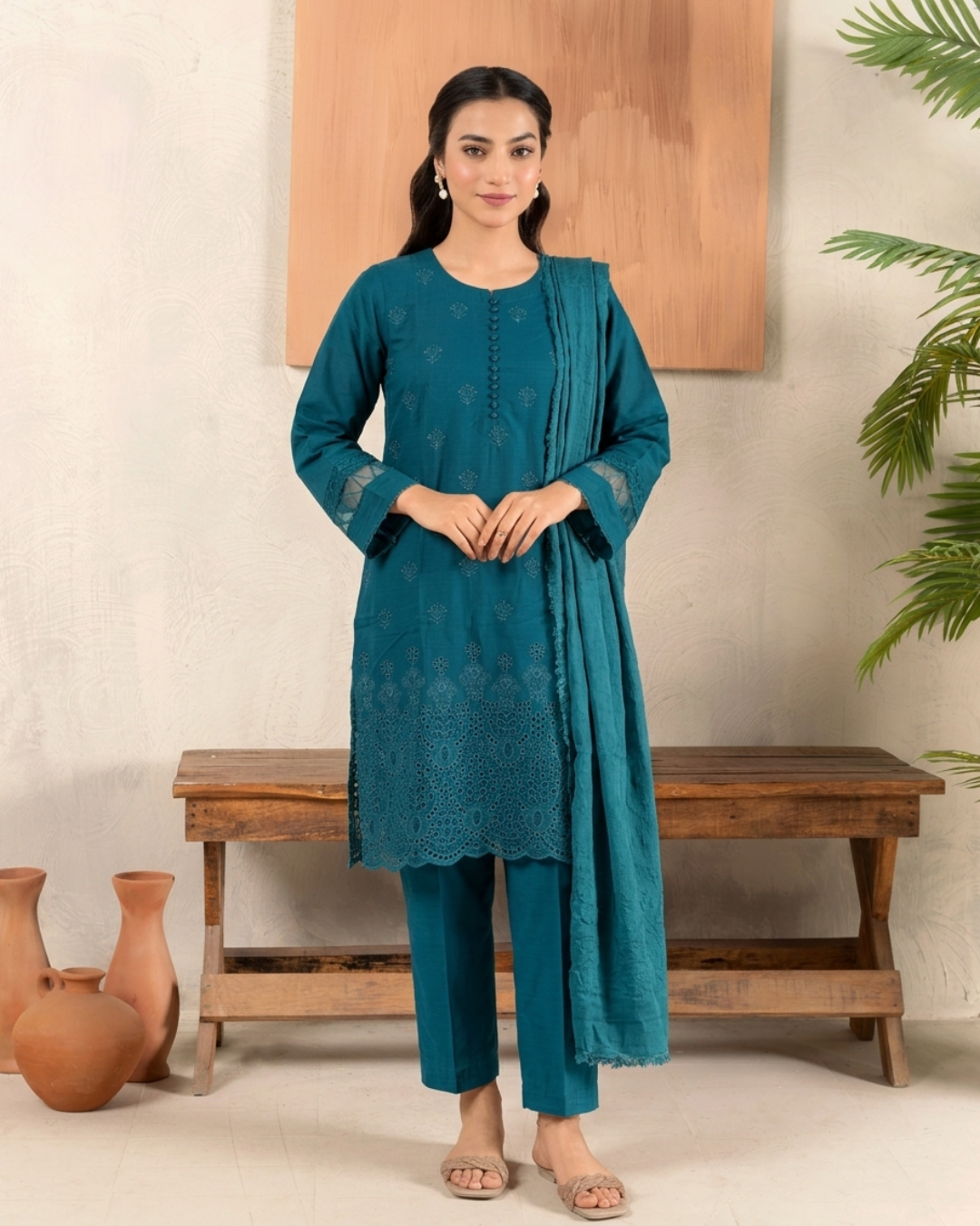 Elegant Cotton Lawn 3PC Summer Outfit