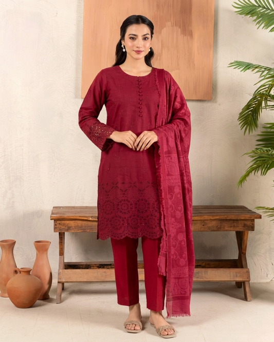 Elegant Cotton Lawn 3PC Summer Outfit