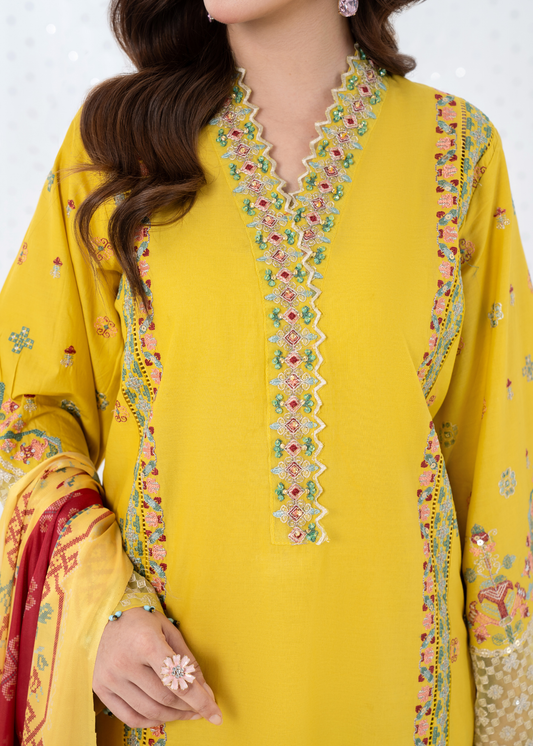 Elegant Summer 3PC Embroided Lawn Suit