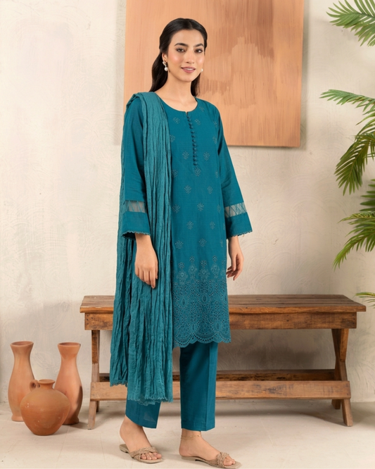 Elegant Cotton Lawn 3PC Summer Outfit