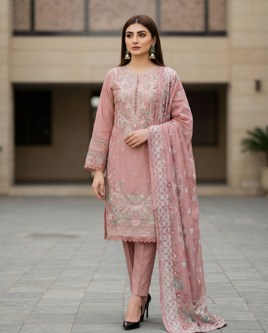 Classic Embroidered Lawn 3PC Suit