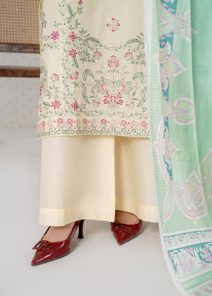 Luxury Embroidered 3PC Lawn Stitched Summer Suit