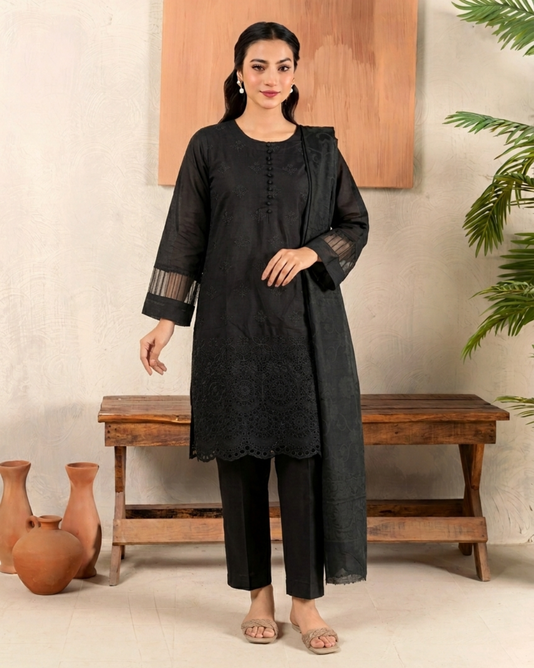Eastern Lawn Embroidered 3 PC Suit