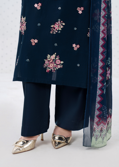 Luxury Embroidered 3PC Lawn Stitched Summer Suit