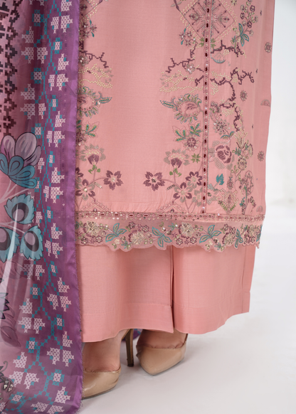 Luxury Embroidered 3PC Lawn Stitched Summer Suit