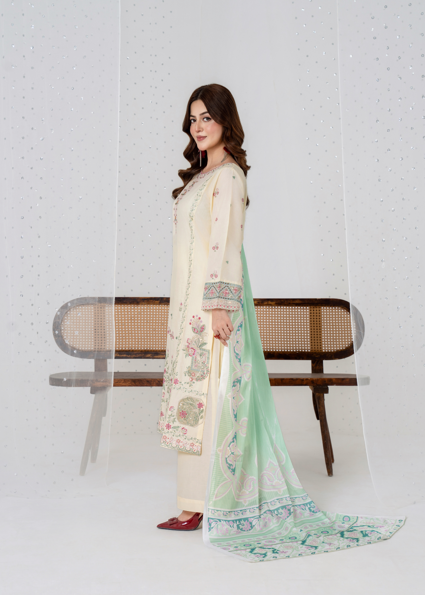 Luxury Embroidered 3PC Lawn Stitched Summer Suit