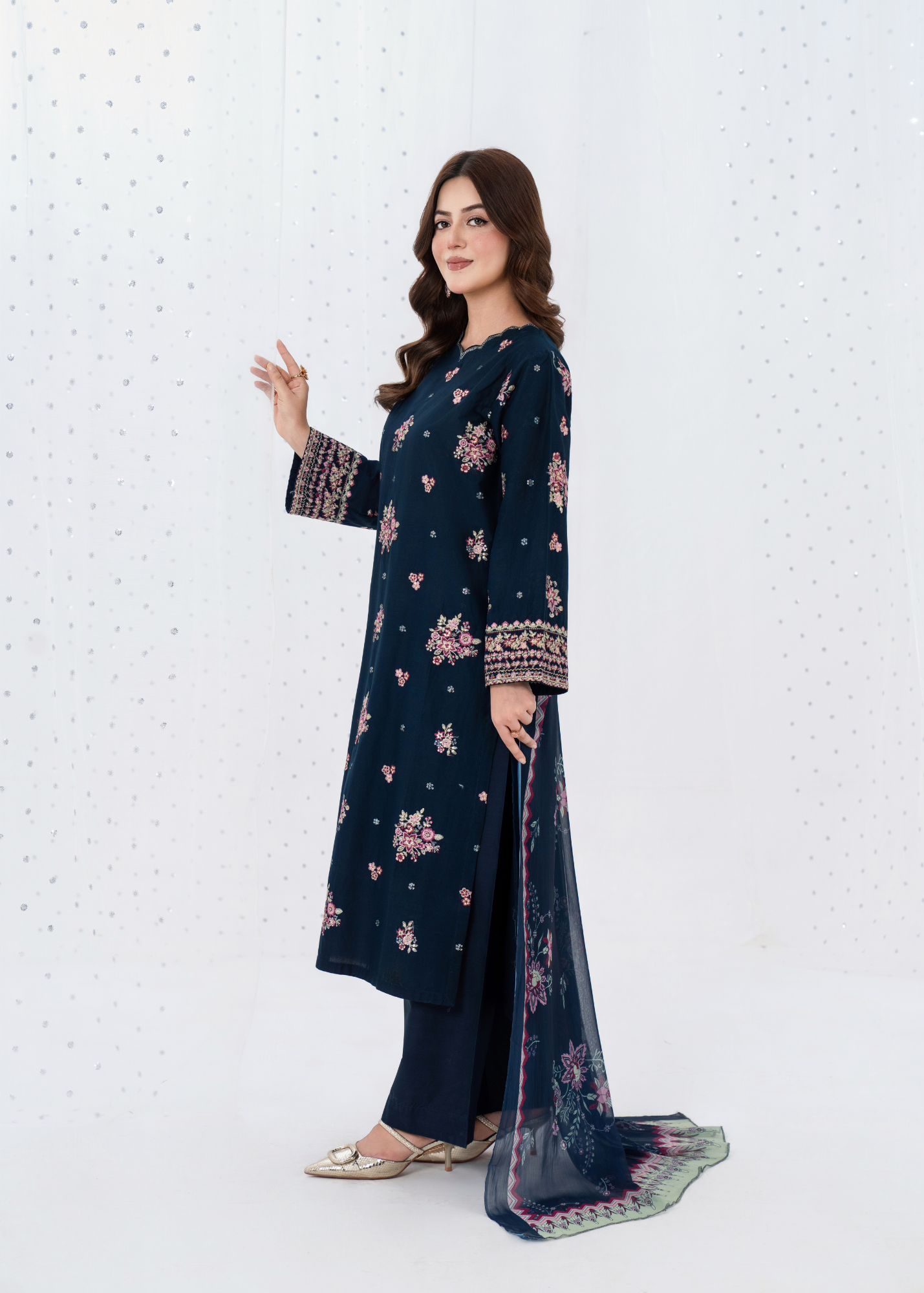 Luxury Embroidered 3PC Lawn Stitched Summer Suit
