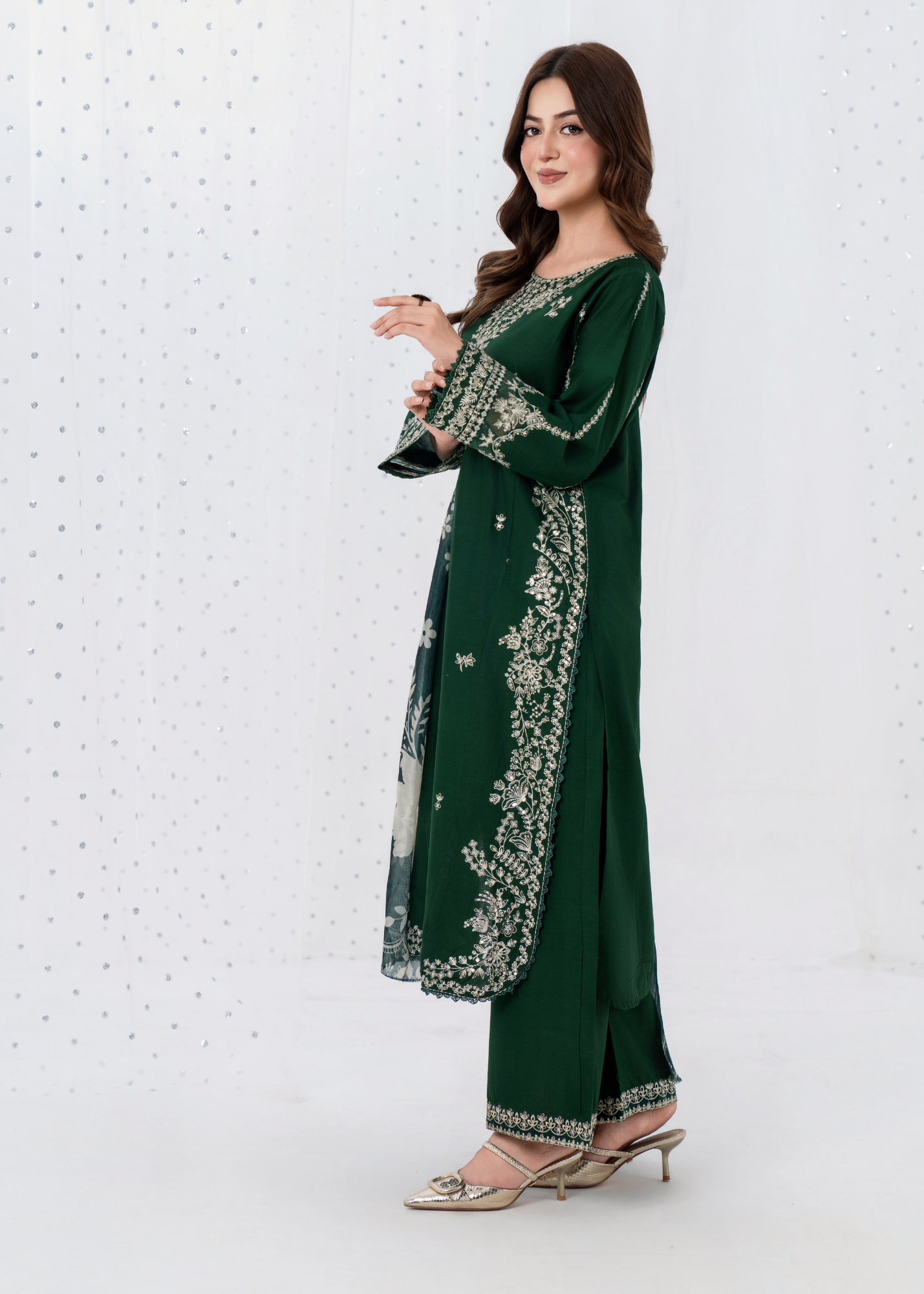 Luxury Embroidered 3PC Lawn Stitched Summer Suit