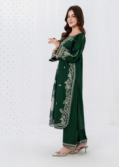 Luxury Embroidered 3PC Lawn Stitched Summer Suit
