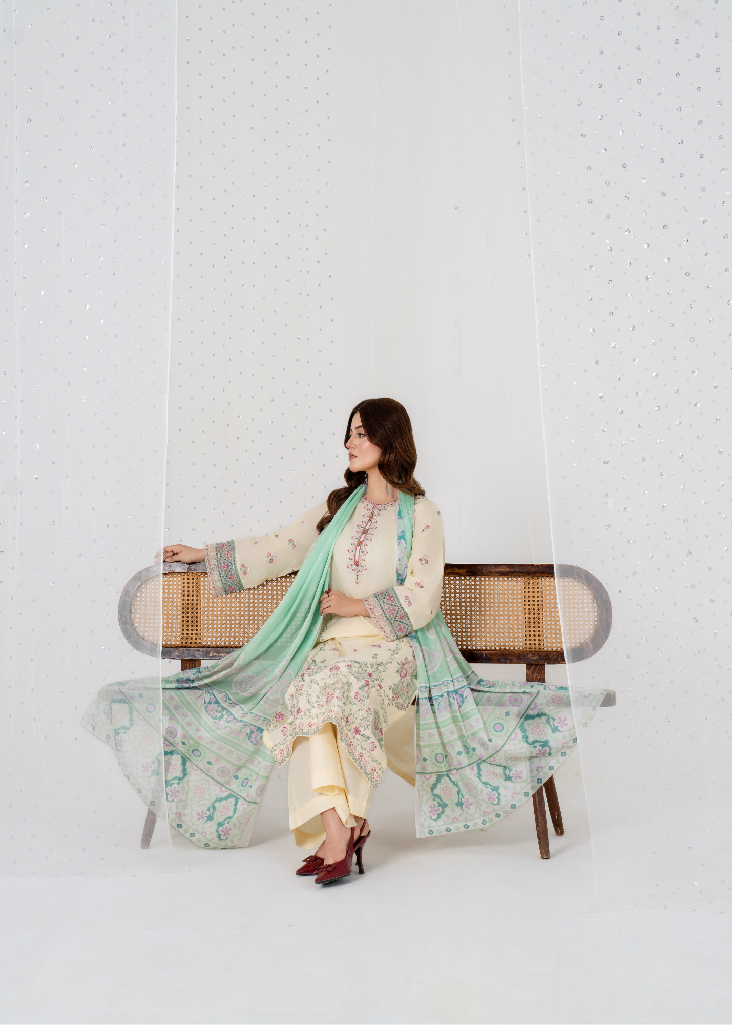 Luxury Embroidered 3PC Lawn Stitched Summer Suit