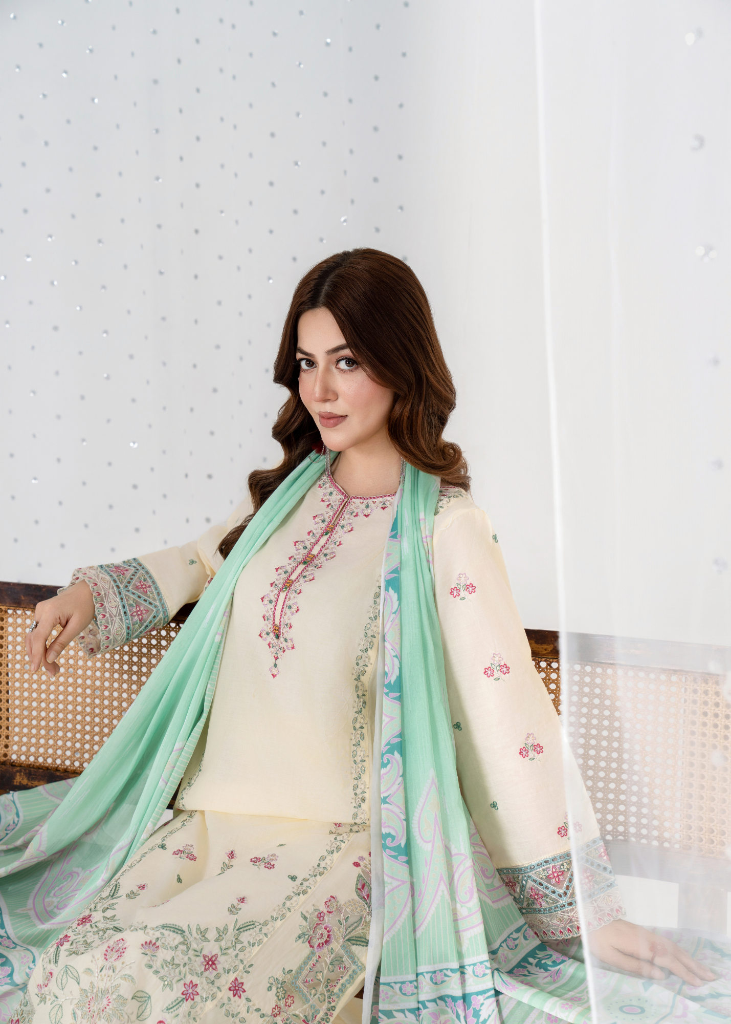 Luxury Embroidered 3PC Lawn Stitched Summer Suit