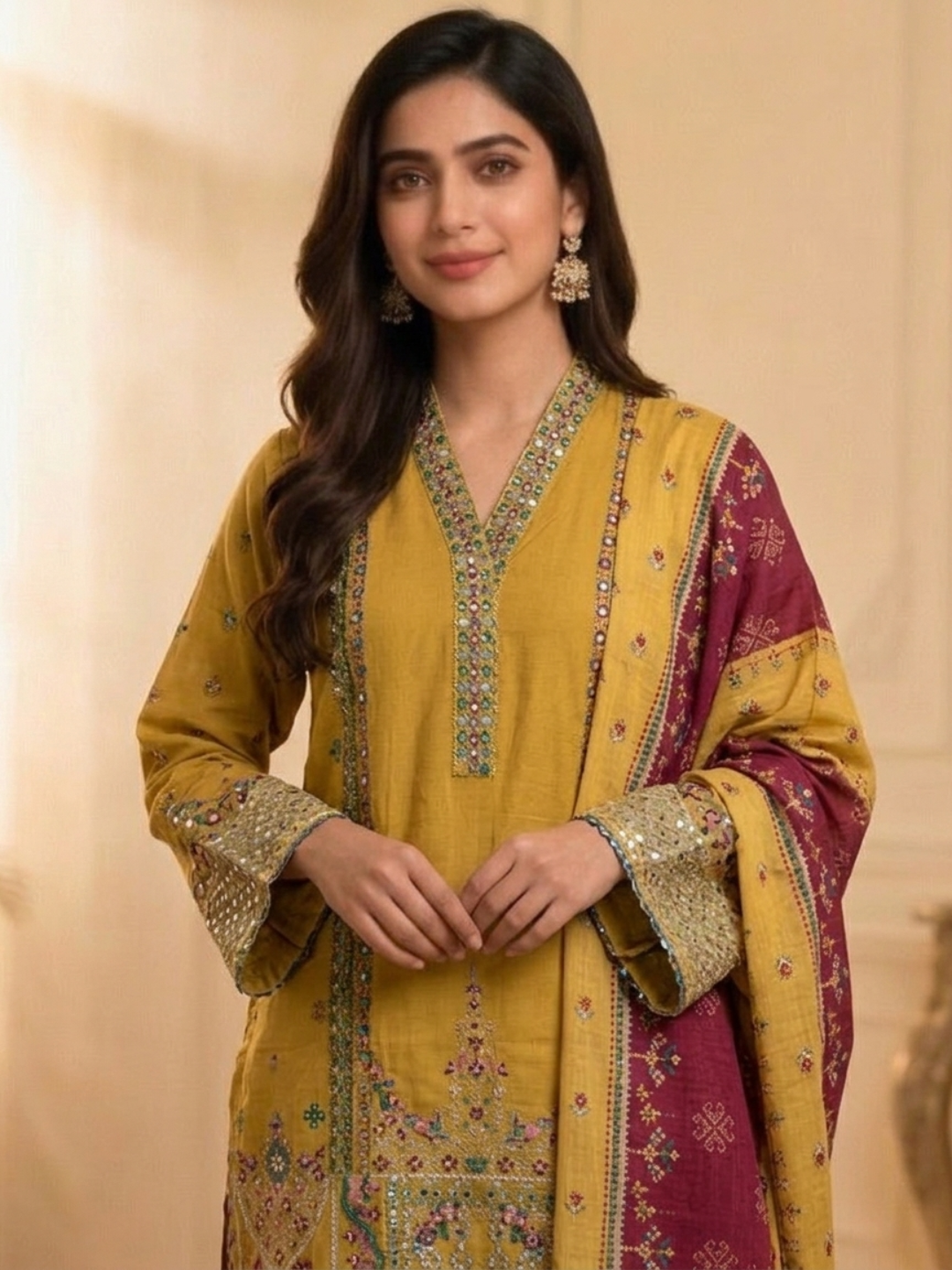 Elegant Summer 3PC Embroided Lawn Suit