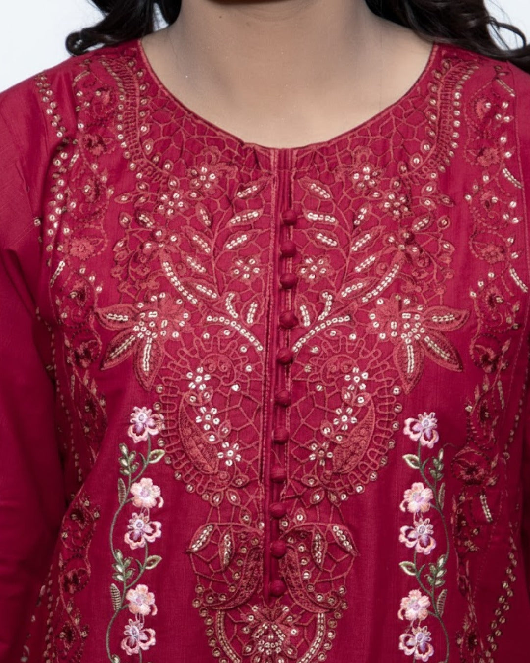 Modern Embroidered Lawn 3 Piece Outfit