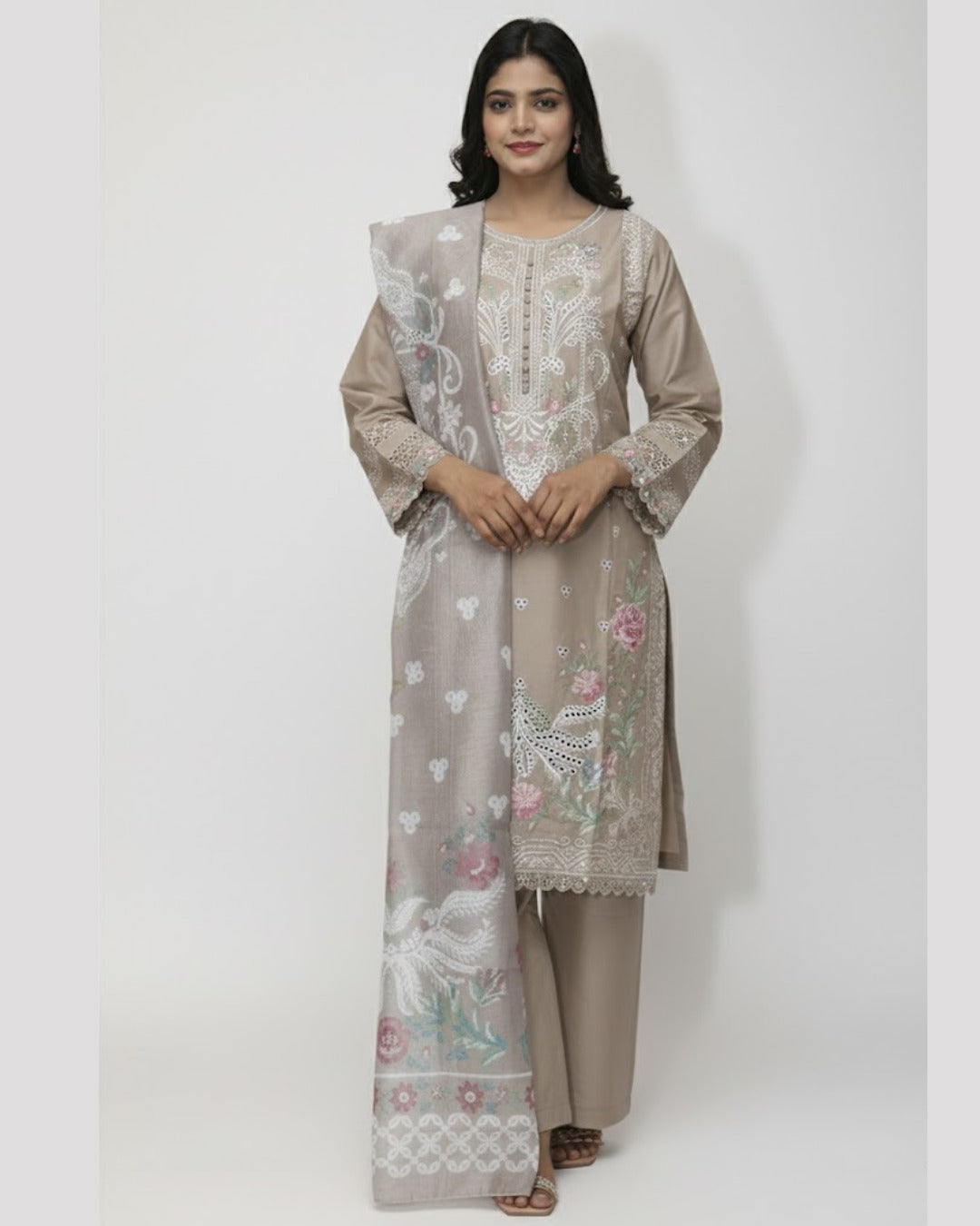 Stylish Cotton Lawn Embroidered 3PC Suit