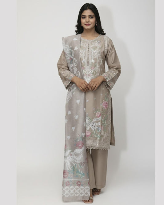Stylish Cotton Lawn Embroidered 3PC Suit