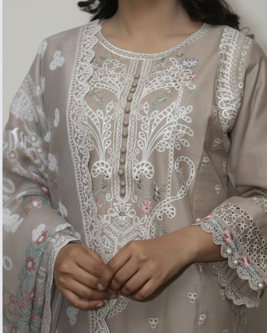 Stylish Cotton Lawn Embroidered 3PC Suit