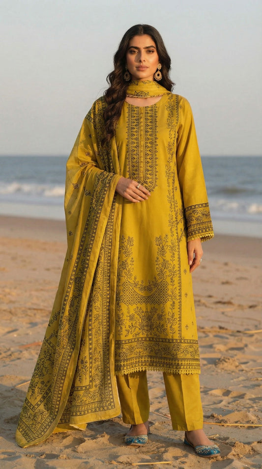 Premium Lawn Embroidered 3PC Lawn Suit