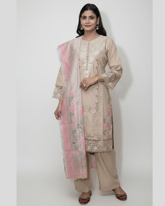 Cotton Lawn Summer 3PC Embroidered Suit
