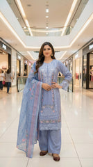 Classic Embroidered Lawn 3PC Suit