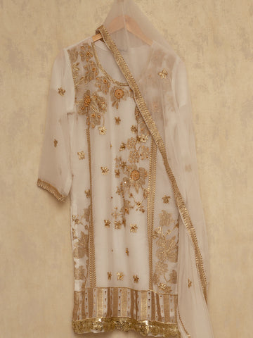 03 PC Chiffon Embroidered Suit